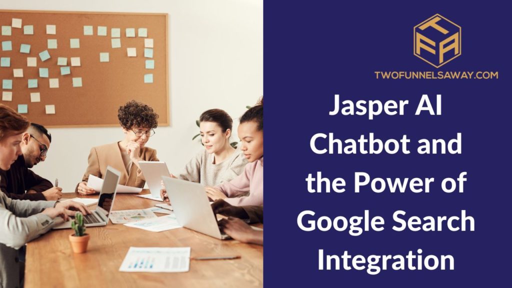 Jasper AI Chatbot and the Power of Google Search Integration content generated, long form editor, ai tool, blog articles, google ads, seo optimized titles, personalized content, blog posts, write content, product descriptions, generate content, fresh content, web copy, easy to use interface, ai driven chatbot, creative ideas, content created, target audience, ai copywriters, virtual assistants, boss mode plan, higher quality,